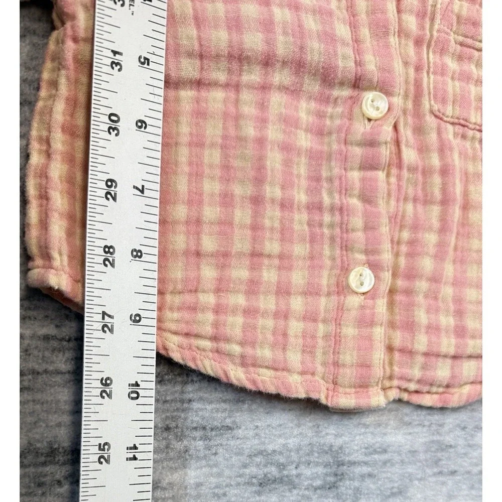 Old Navy Baby Unisex Check Gauze 100% Cotton‎ Button Shirt Sz 6-12 Months Preppy